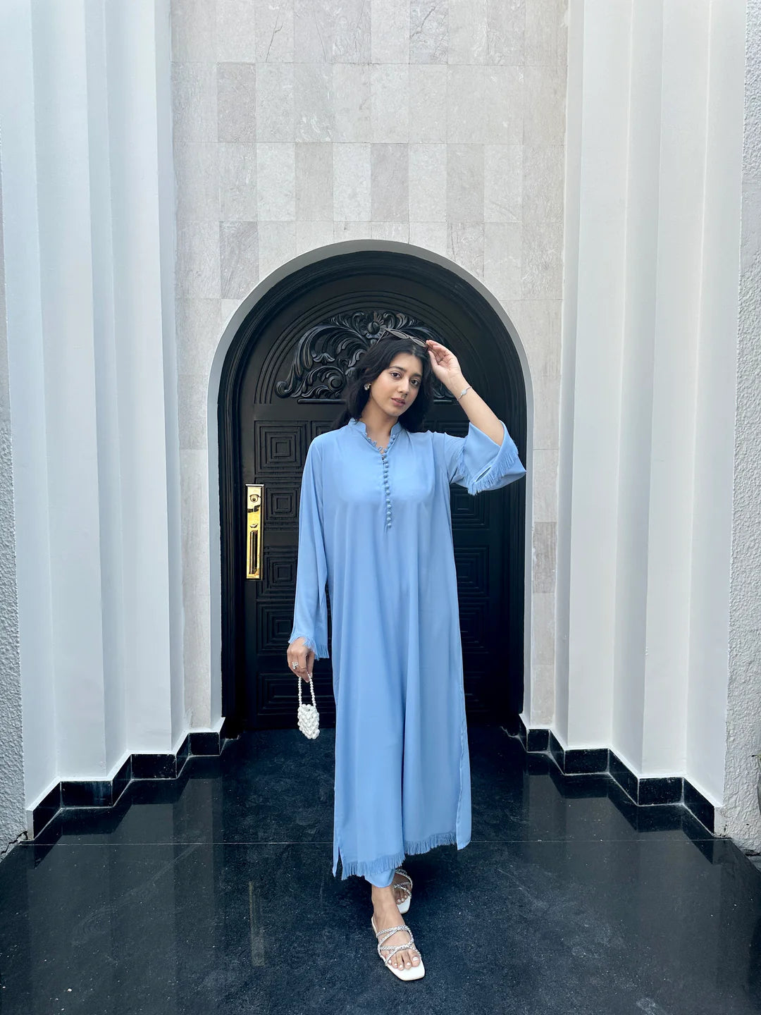 ICE BLUE button + Fringes