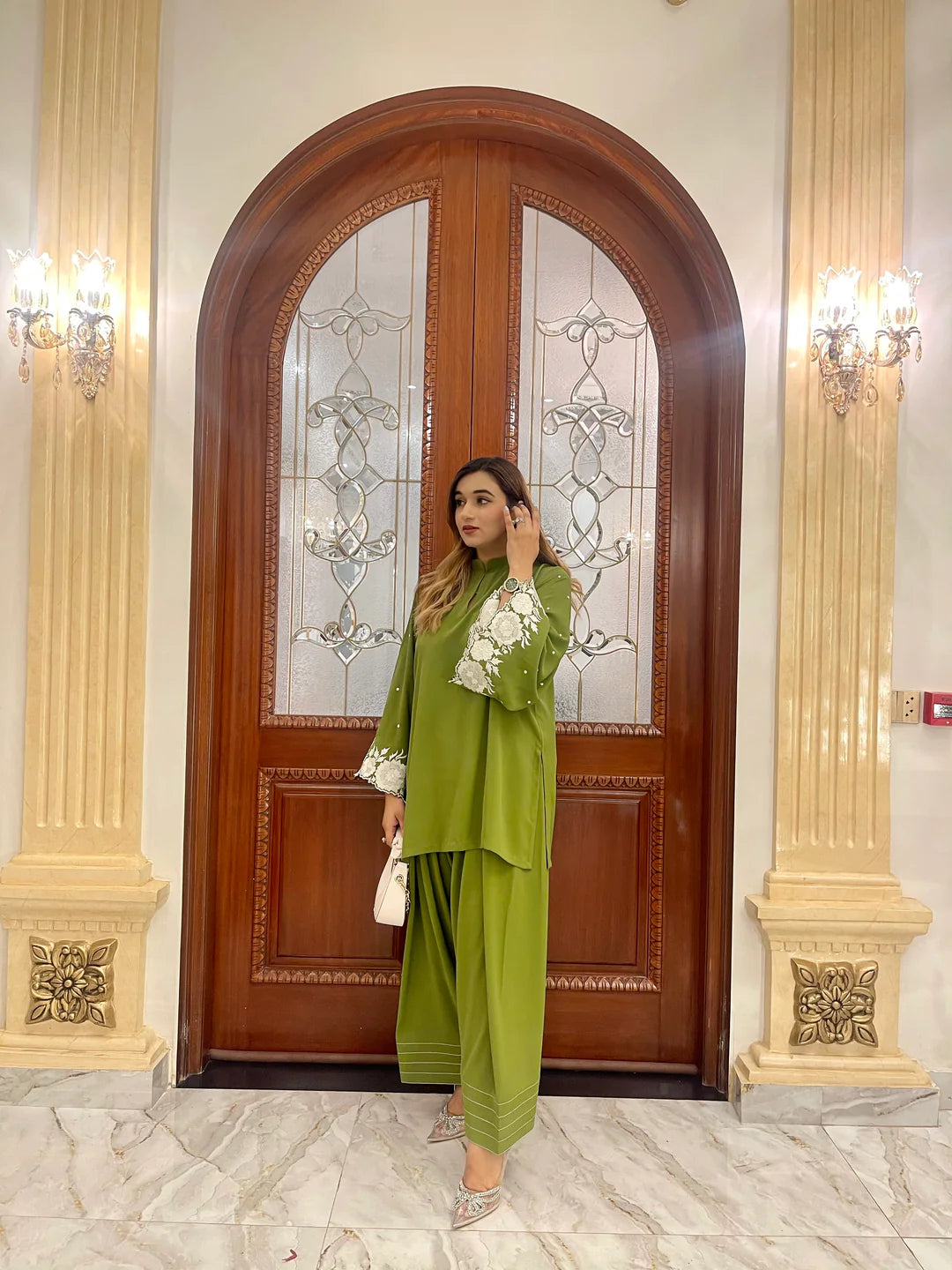 Moss Green Farshi Shalwar