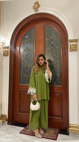 Moss Green Farshi Shalwar